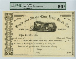 Elgin and State Line Railroad - Stock Certificate